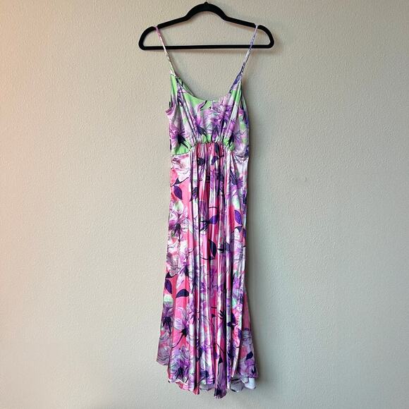 DELFI Anthropologie Quinn Multicolor Floral Pleated Midi Dress Size S - Picture 3 of 6
